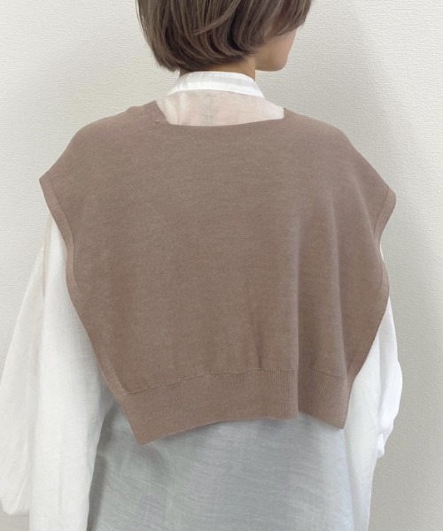 apres jour mignon（アプレジュールミニョン）の「肩掛け風コーデニット【ZOZOTOWN限定アイテム】（ストール/ショール・レディース・その他/モカ/ライトベージュ・フリー）」の9枚目の写真