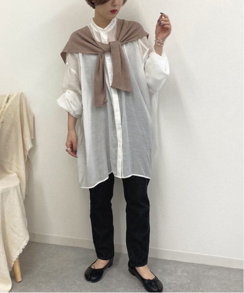 apres jour mignon（アプレジュールミニョン）の「肩掛け風コーデニット【ZOZOTOWN限定アイテム】（ストール/ショール・レディース・その他/モカ/ライトベージュ・フリー）」の10枚目の写真