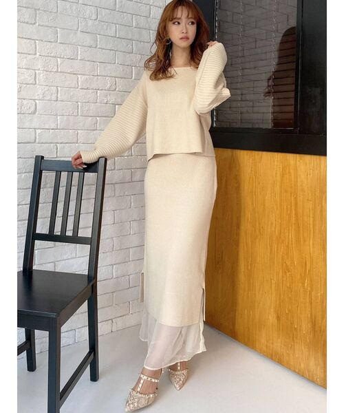 RESEXXY（リゼクシー）の「オーバーデザインニットトップス【セットアップ着用可能】（ニット/セーター・レディース・ブラック/オフホワイト/ピンク・FREE）」の13枚目の写真