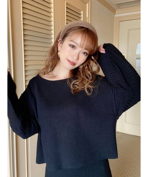 RESEXXY（リゼクシー）の「オーバーデザインニットトップス【セットアップ着用可能】（ニット/セーター・レディース・ブラック/オフホワイト/ピンク・FREE）」の10枚目の写真