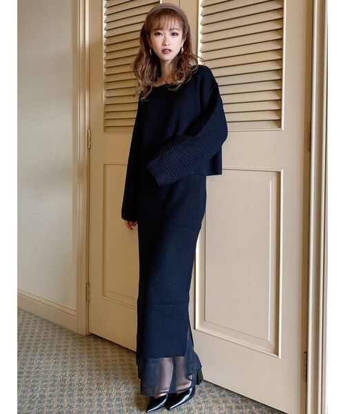 RESEXXY（リゼクシー）の「オーバーデザインニットトップス【セットアップ着用可能】（ニット/セーター・レディース・ブラック/オフホワイト/ピンク・FREE）」の14枚目の写真