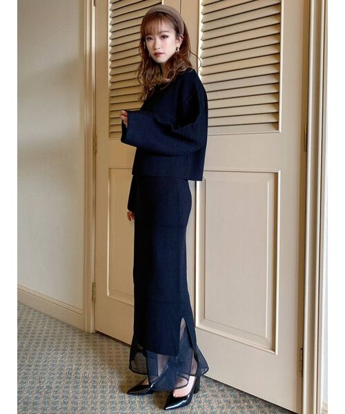 RESEXXY（リゼクシー）の「オーバーデザインニットトップス【セットアップ着用可能】（ニット/セーター・レディース・ブラック/オフホワイト/ピンク・FREE）」の15枚目の写真