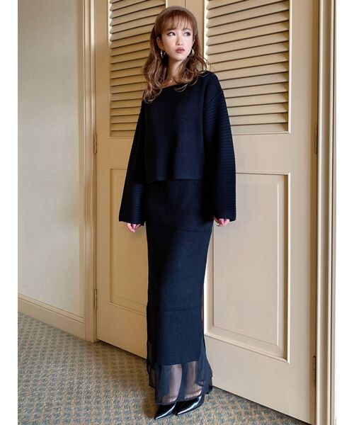 RESEXXY（リゼクシー）の「オーバーデザインニットトップス【セットアップ着用可能】（ニット/セーター・レディース・ブラック/オフホワイト/ピンク・FREE）」の16枚目の写真