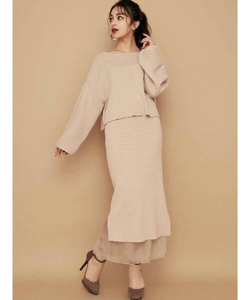 RESEXXY（リゼクシー）の「オーバーデザインニットトップス【セットアップ着用可能】（ニット/セーター・レディース・ブラック/オフホワイト/ピンク・FREE）」の22枚目の写真