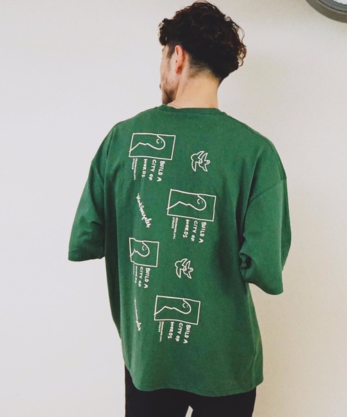 Mark Gonzales(マーク・ゴンザレス)の「【Mark Gonzales/マークゴンザレス】プリントBIGTシャツ ビッグシルエット バックプリント(Tシャツ/カットソー・メンズ・ホワイト/ブラック/グリーン/ブラウン・MEDIUM/LARGE)」の10枚目の写真