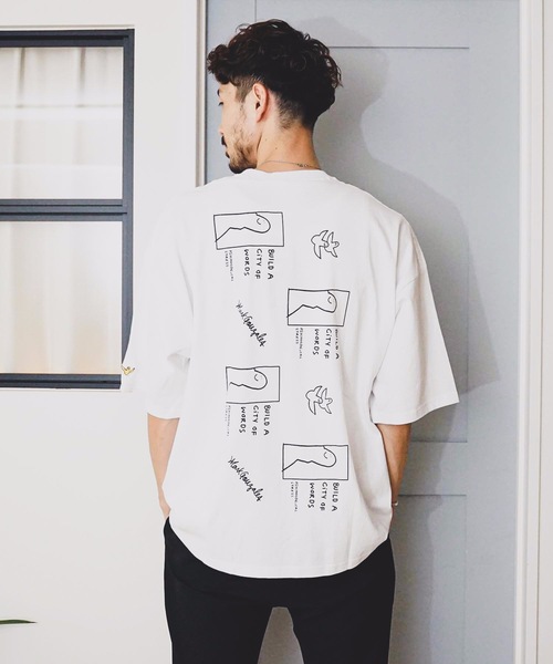 Mark Gonzales(マーク・ゴンザレス)の「【Mark Gonzales/マークゴンザレス】プリントBIGTシャツ ビッグシルエット バックプリント(Tシャツ/カットソー・メンズ・ホワイト/ブラック/グリーン/ブラウン・MEDIUM/LARGE)」の13枚目の写真