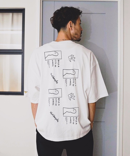 Mark Gonzales(マーク・ゴンザレス)の「【Mark Gonzales/マークゴンザレス】プリントBIGTシャツ ビッグシルエット バックプリント(Tシャツ/カットソー・メンズ・ホワイト/ブラック/グリーン/ブラウン・MEDIUM/LARGE)」の12枚目の写真