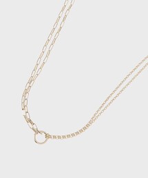 COCOSHNIK（ココシュニック）の「K10ロングアズキ アシンメトリーチェーン ネックレス（ネックレス）」
