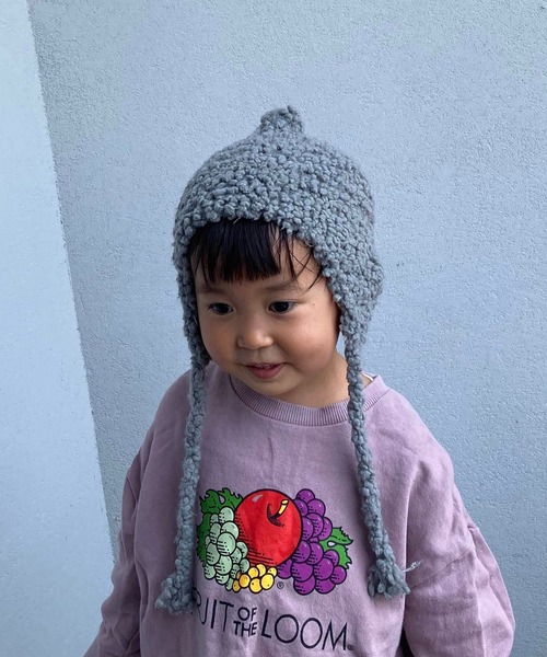 GRIN BUDDY(グリンバディ)の「【GRIN BUDDY/グリンバディ】耳付きどんぐりニットキャッップ/ニット帽Donguri Mimi Watch(ニットキャップ/ビーニー・キッズ・グレー/マスタード/ネイビー/オレンジ・53cm)」の1枚目の写真