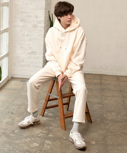 UP START(アップスタート)の「裏起毛スウェットパンツ(セットアップ対応)(スウェットパンツ・メンズ・カーキ/ダークグレー/ブラウン/ベージュ/ダークブルー/アイボリー/ブラック/ボルドー/ネイビー/ダークグリーン/杢グレー・MEDIUM/LARGE)」の13枚目の写真