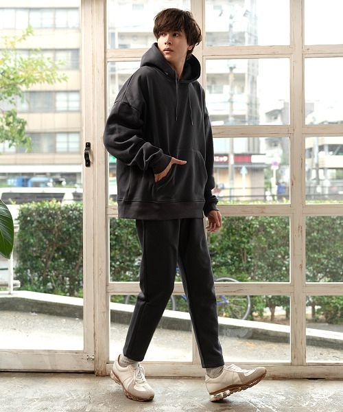 UP START(アップスタート)の「裏起毛スウェットパンツ(セットアップ対応)(スウェットパンツ・メンズ・カーキ/ダークグレー/ブラウン/ベージュ/ダークブルー/アイボリー/ブラック/ボルドー/ネイビー/ダークグリーン/杢グレー・MEDIUM/LARGE)」の19枚目の写真