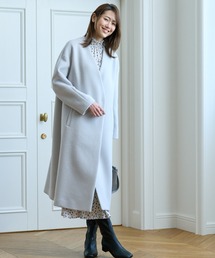 ANAYI アナイダブルビーバーメルトンウールノーカラーコート38