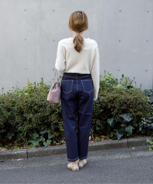 flower（フラワー）の「リトルフラワーニット（ニット/セーター・レディース・グレー/アイボリー・FREE）」の12枚目の写真