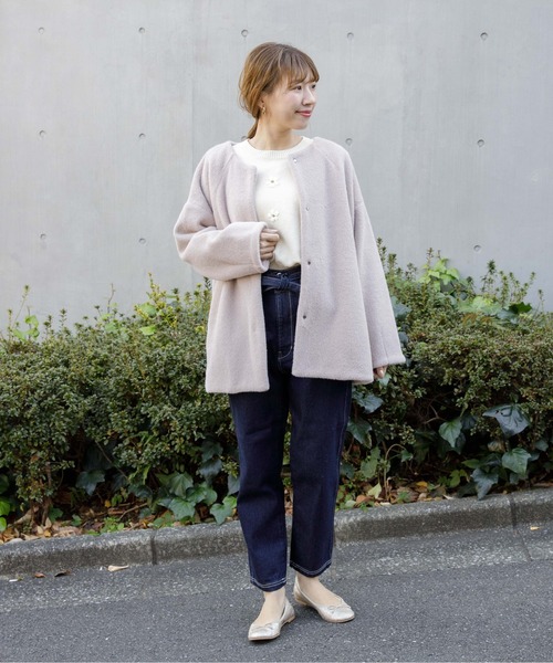 flower（フラワー）の「リトルフラワーニット（ニット/セーター・レディース・グレー/アイボリー・FREE）」の14枚目の写真