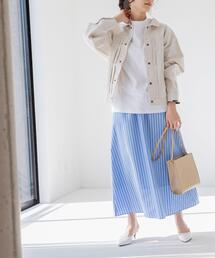 coen（コーエン）の「コットンセミフレアウエストゴムロングスカート（スカート）」