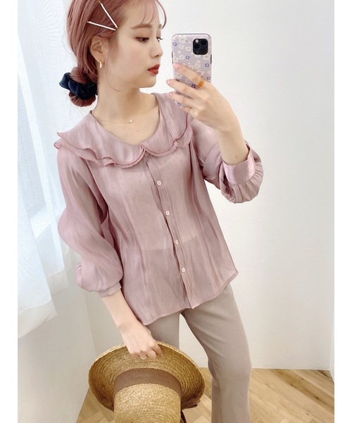 JUMELLE（ジュメロ）の「グロスカラーブラウス（シャツ/ブラウス・レディース・ピンク/アイボリー・FREE）」の18枚目の写真