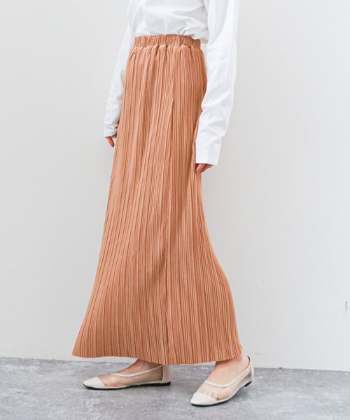 archives（アルシーヴ）の「プリーツクロススカート（スカート・レディース・ベージュ/パープル/オフホワイト/グリーン・MEDIUM）」の3枚目の写真