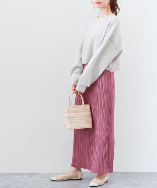 archives（アルシーヴ）の「プリーツクロススカート（スカート・レディース・ベージュ/パープル/オフホワイト/グリーン・MEDIUM）」の7枚目の写真