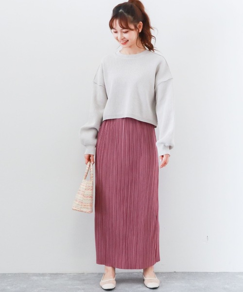 archives（アルシーヴ）の「プリーツクロススカート（スカート・レディース・ベージュ/パープル/オフホワイト/グリーン・MEDIUM）」の6枚目の写真