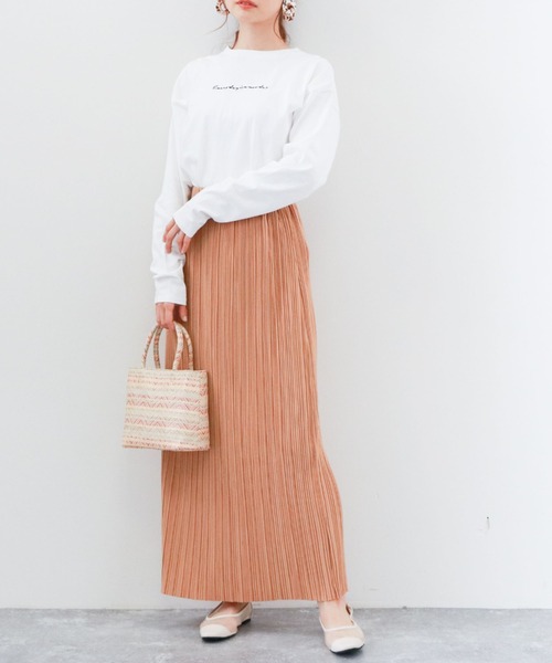 archives（アルシーヴ）の「プリーツクロススカート（スカート・レディース・ベージュ/パープル/オフホワイト/グリーン・MEDIUM）」の8枚目の写真