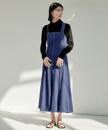 【EMMA】デニムカツラギタックジャンスカワンピース