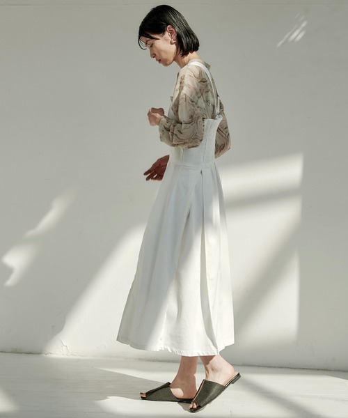 EMMA（EMMA CLOTHES）（エマ）の「【EMMA】デニムカツラギタックジャンスカワンピース（ワンピース・レディース・ホワイト/ネイビー/ブルー・FREE）」の15枚目の写真