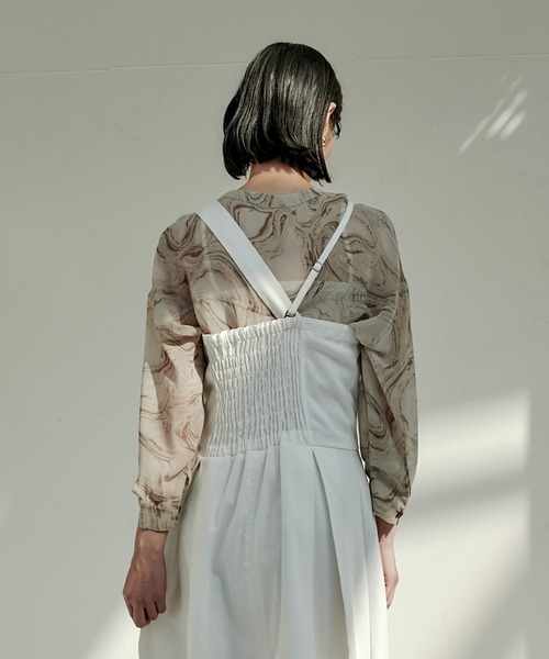 EMMA（EMMA CLOTHES）（エマ）の「【EMMA】デニムカツラギタックジャンスカワンピース（ワンピース・レディース・ホワイト/ネイビー/ブルー・FREE）」の18枚目の写真