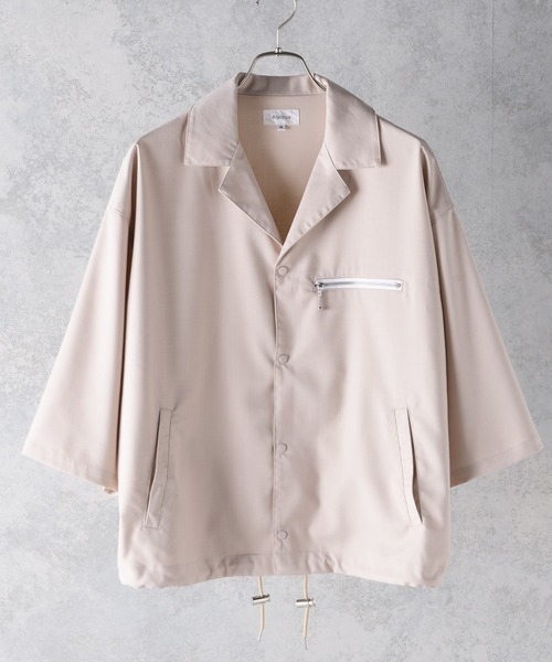 Alpinus（アルピナス）の「Alpinus - Zip pocket open colorshirt / ジップポケット オープンカラーシャツ（シャツ/ブラウス・メンズ・ホワイト/ネイビー/モカ/ブラック/ライトブルー・SMALL/MEDIUM）」の6枚目の写真