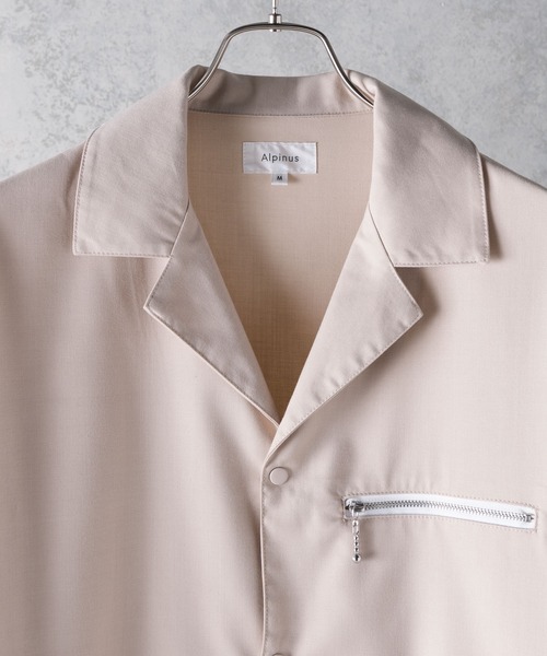 Alpinus（アルピナス）の「Alpinus - Zip pocket open colorshirt / ジップポケット オープンカラーシャツ（シャツ/ブラウス・メンズ・ホワイト/ネイビー/モカ/ブラック/ライトブルー・SMALL/MEDIUM）」の18枚目の写真