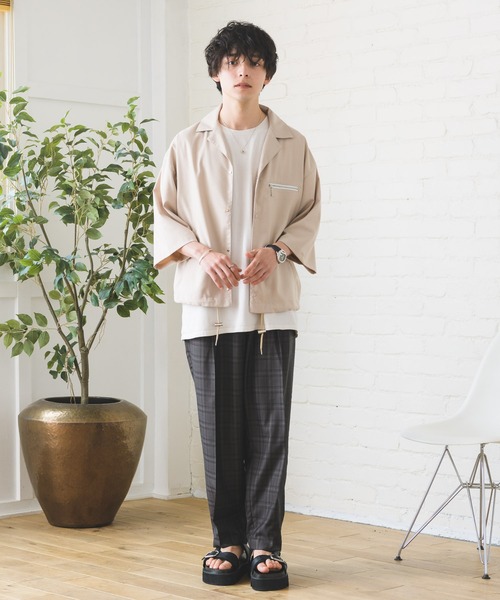 Alpinus（アルピナス）の「Alpinus - Zip pocket open colorshirt / ジップポケット オープンカラーシャツ（シャツ/ブラウス・メンズ・ホワイト/ネイビー/モカ/ブラック/ライトブルー・SMALL/MEDIUM）」の20枚目の写真