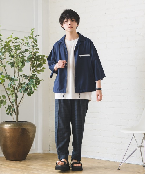 Alpinus（アルピナス）の「Alpinus - Zip pocket open colorshirt / ジップポケット オープンカラーシャツ（シャツ/ブラウス・メンズ・ホワイト/ネイビー/モカ/ブラック/ライトブルー・SMALL/MEDIUM）」の16枚目の写真