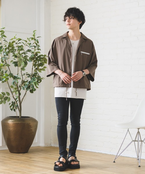 Alpinus（アルピナス）の「Alpinus - Zip pocket open colorshirt / ジップポケット オープンカラーシャツ（シャツ/ブラウス・メンズ・ホワイト/ネイビー/モカ/ブラック/ライトブルー・SMALL/MEDIUM）」の11枚目の写真