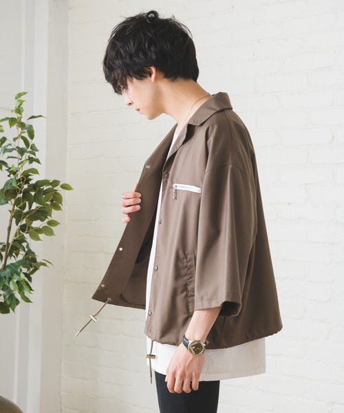 Alpinus（アルピナス）の「Alpinus - Zip pocket open colorshirt / ジップポケット オープンカラーシャツ（シャツ/ブラウス・メンズ・ホワイト/ネイビー/モカ/ブラック/ライトブルー・SMALL/MEDIUM）」の15枚目の写真