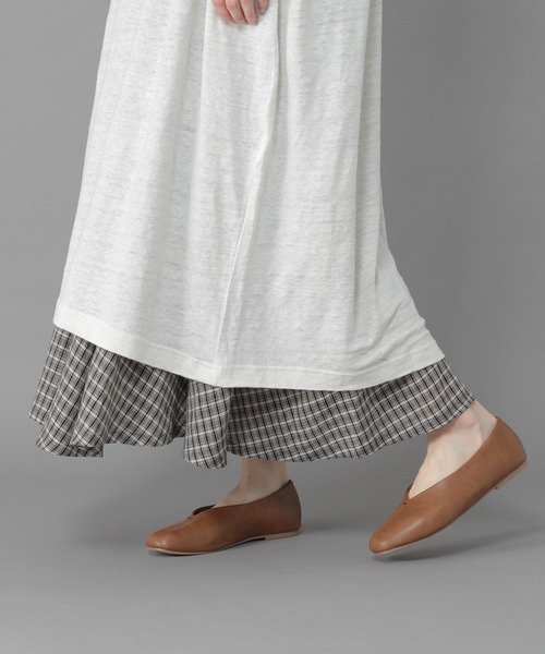 studio CLIP（スタディオクリップ）の「《Natural by studio CLIP》リネン混マキシスカート（スカート・レディース・ピンク/オフホワイト/ブラック・FREE）」の3枚目の写真