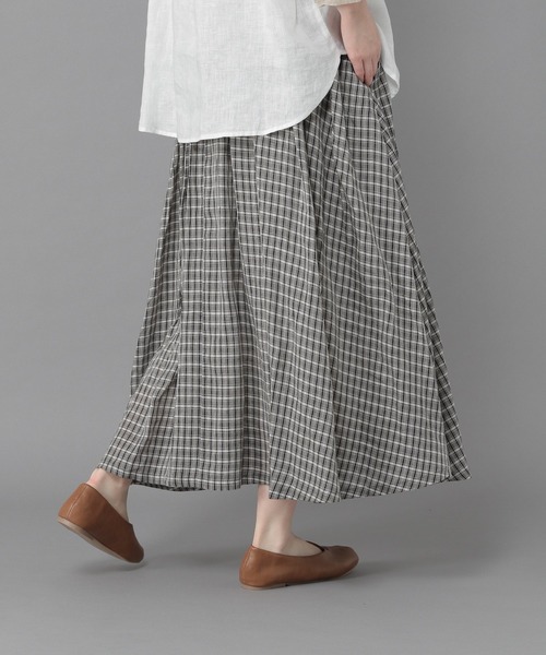 studio CLIP（スタディオクリップ）の「《Natural by studio CLIP》リネン混マキシスカート（スカート・レディース・ピンク/オフホワイト/ブラック・FREE）」の11枚目の写真