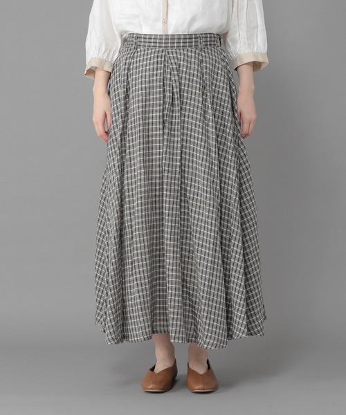 studio CLIP（スタディオクリップ）の「《Natural by studio CLIP》リネン混マキシスカート（スカート・レディース・ピンク/オフホワイト/ブラック・FREE）」の9枚目の写真