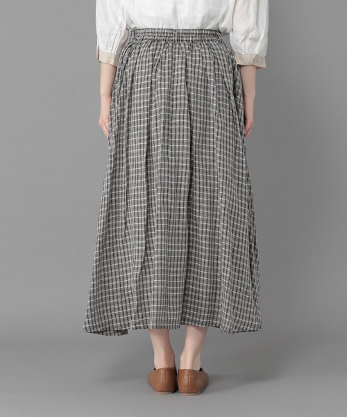 studio CLIP（スタディオクリップ）の「《Natural by studio CLIP》リネン混マキシスカート（スカート・レディース・ピンク/オフホワイト/ブラック・FREE）」の7枚目の写真