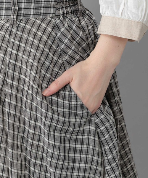 studio CLIP（スタディオクリップ）の「《Natural by studio CLIP》リネン混マキシスカート（スカート・レディース・ピンク/オフホワイト/ブラック・FREE）」の5枚目の写真