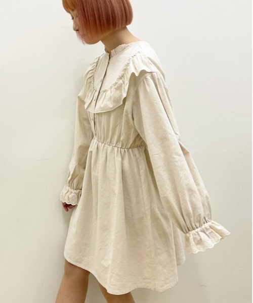 apres jour(アプレジュール)の「コットンレースフリルネックワンピース【ZOZOTOWN限定アイテム】(ワンピース・レディース・ブラック/ベージュ/アイボリー・フリー/X-LARGE)」の20枚目の写真