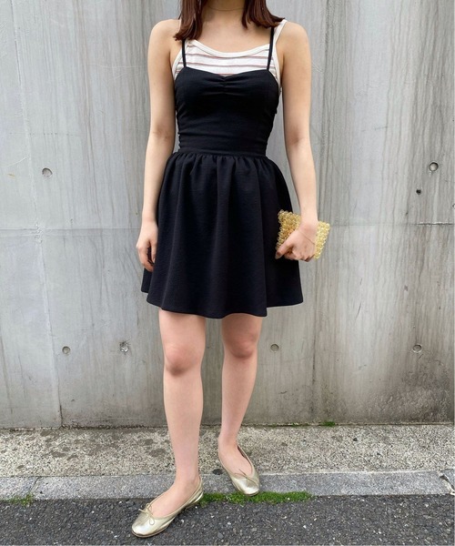 Charles Chaton（シャルルシャトン）の「レースアップキャミドレス（ワンピース・レディース・ブラック/アイボリー・36/34）」の2枚目の写真