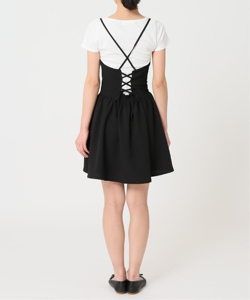 Charles Chaton（シャルルシャトン）の「レースアップキャミドレス（ワンピース・レディース・ブラック/アイボリー・36/34）」の15枚目の写真