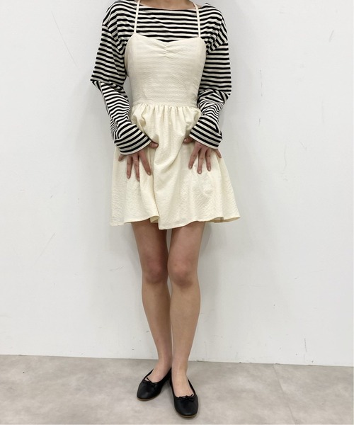 Charles Chaton（シャルルシャトン）の「レースアップキャミドレス（ワンピース・レディース・ブラック/アイボリー・36/34）」の21枚目の写真