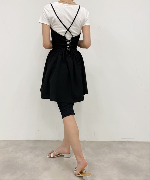 Charles Chaton（シャルルシャトン）の「レースアップキャミドレス（ワンピース・レディース・ブラック/アイボリー・36/34）」の5枚目の写真