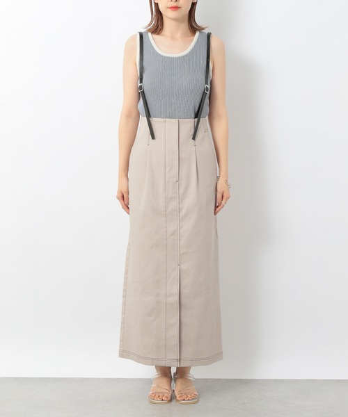 Heather（ヘザー）の「フロントスリットサスツキＩラインスカート　947724（スカート・レディース・ブラック/ベージュ・FREE）」の7枚目の写真