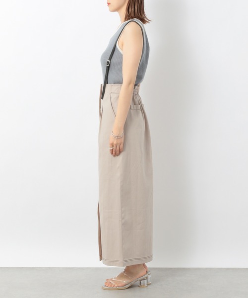 Heather（ヘザー）の「フロントスリットサスツキＩラインスカート　947724（スカート・レディース・ブラック/ベージュ・FREE）」の8枚目の写真