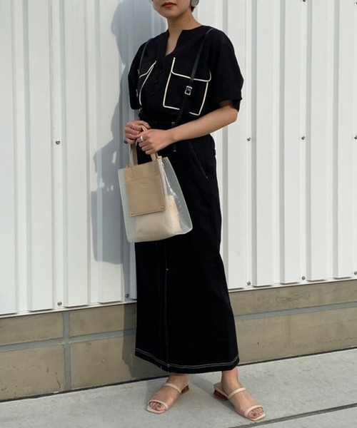 Heather（ヘザー）の「フロントスリットサスツキＩラインスカート　947724（スカート・レディース・ブラック/ベージュ・FREE）」の16枚目の写真