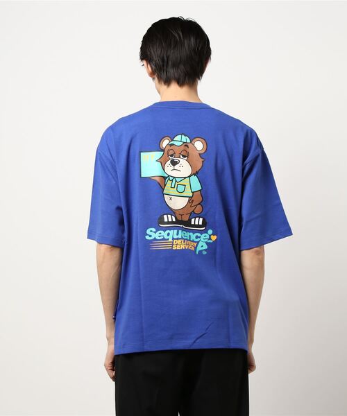 B ONE SOUL（ビーワンソウル）の「【B ONE SOUL/ビーワンソウル】デリバリーベア　プリントＴシャツ バックプリント　ワンポイント刺繍（Tシャツ/カットソー・メンズ・ホワイト系その他/カーキ/ホワイト/パープル・LARGE/X-LARGE/MEDIUM）」の8枚目の写真