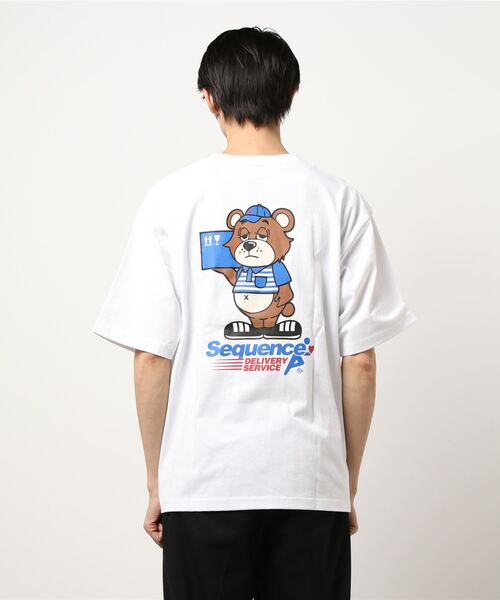 B ONE SOUL（ビーワンソウル）の「【B ONE SOUL/ビーワンソウル】デリバリーベア　プリントＴシャツ バックプリント　ワンポイント刺繍（Tシャツ/カットソー・メンズ・ホワイト系その他/カーキ/ホワイト/パープル・LARGE/X-LARGE/MEDIUM）」の5枚目の写真