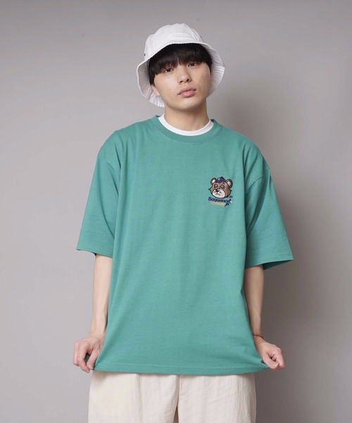 B ONE SOUL（ビーワンソウル）の「【B ONE SOUL/ビーワンソウル】デリバリーベア　プリントＴシャツ バックプリント　ワンポイント刺繍（Tシャツ/カットソー・メンズ・ホワイト系その他/カーキ/ホワイト/パープル・LARGE/X-LARGE/MEDIUM）」の4枚目の写真