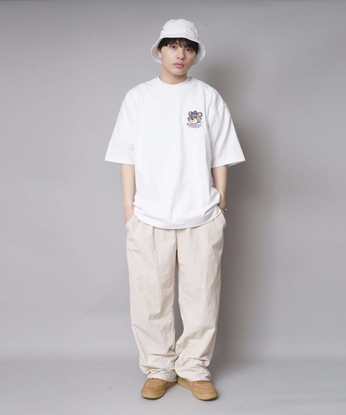 B ONE SOUL（ビーワンソウル）の「【B ONE SOUL/ビーワンソウル】デリバリーベア　プリントＴシャツ バックプリント　ワンポイント刺繍（Tシャツ/カットソー・メンズ・ホワイト系その他/カーキ/ホワイト/パープル・LARGE/X-LARGE/MEDIUM）」の10枚目の写真